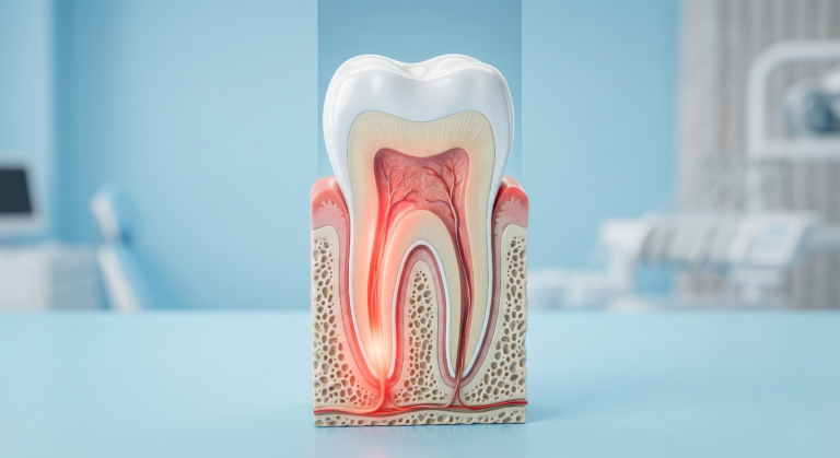 tooth sensitivity cross section 3d medical illustration