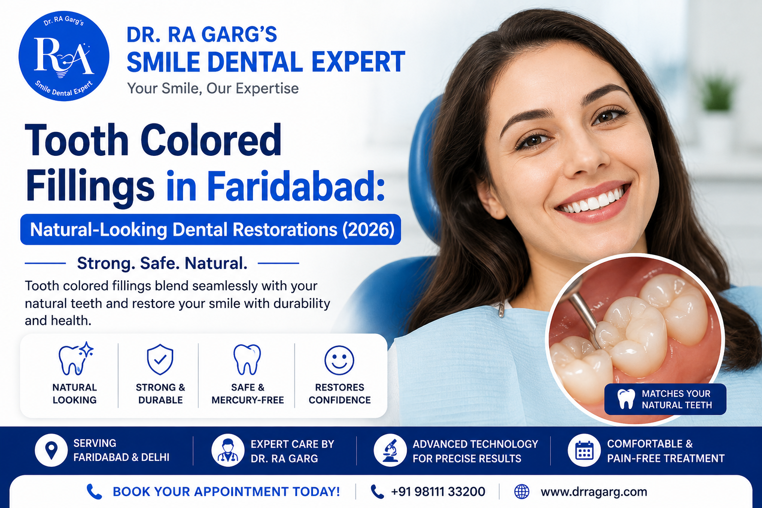 tooth colored fillings faridabad natural looking dental restorations 2026