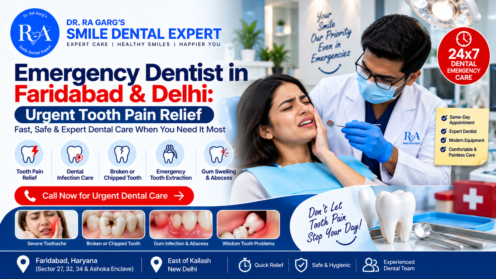 Emergency Dentist in Faridabad & Delhi Urgent Tooth Pain Relief