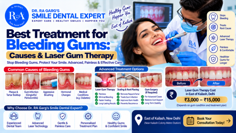 Best treatment for bleeding gums with laser gum therapy at Smile Dental Care Centre