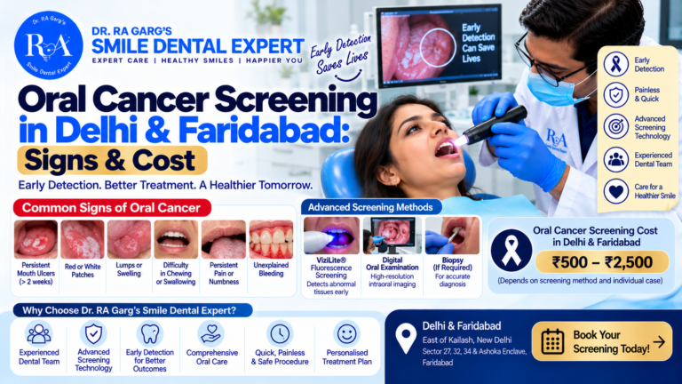 Oral cancer screening at Smile Dental Care Centre Delhi and Faridabad