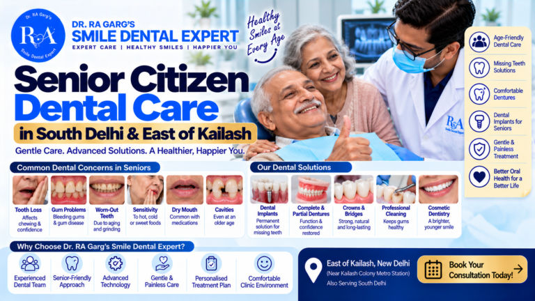 Senior citizen dental care in South Delhi and East of Kailash at Smile Dental Care Centre